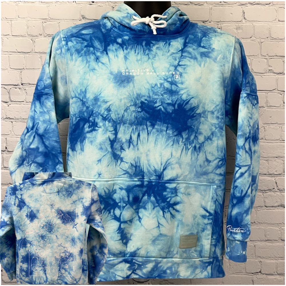 Primitive x Dragon Ball Super Hoodie S Small Hooded Sweatshirt Blue Tie Dye